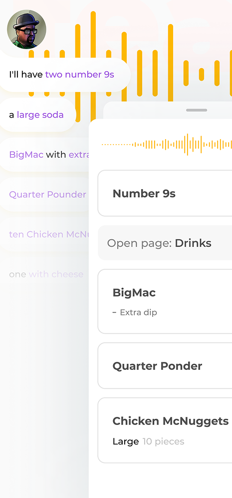 Self-service kiosk ordering interface
