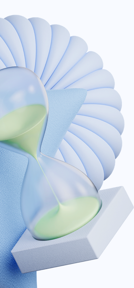 Three-dimensional hourglass illustration